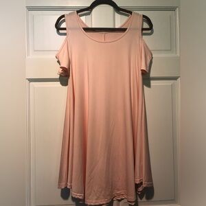 Pink Cold Shoulder Dress